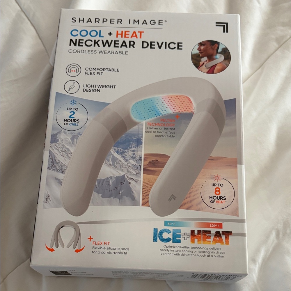 Sharper Image Neckwear Cool + Heat Cordless Flex Fit Lightweight New In Box